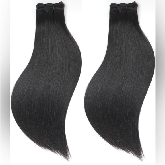 Triippy Raw Human Hair Natural Black Straight 16 18 Inch Sew In Hair Extensions - Picture 1 of 14